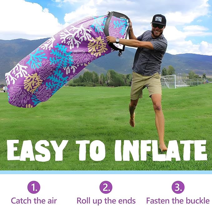 AlphaBeing Inflatable Lounger Beach Chair Accessories, Air Sofa Hammock Inflatable Couch for Camping Backyard Lakeside with Compression Sacks, Ideal Outdoor Gifts for Adults