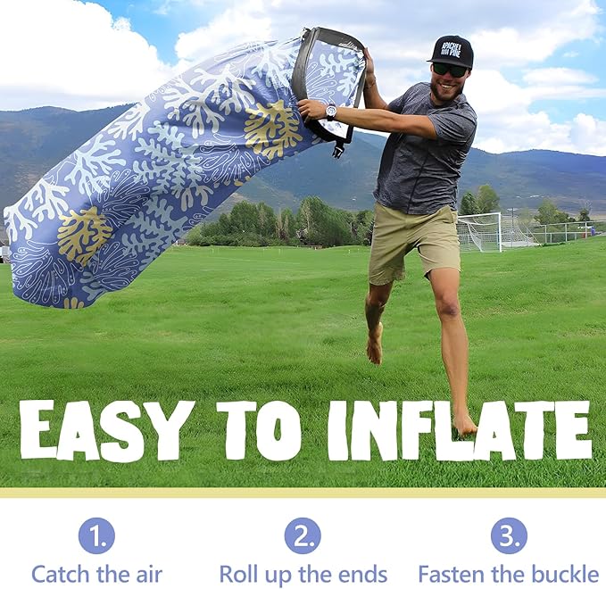 AlphaBeing Inflatable Lounger Beach Chair Accessories, Air Sofa Hammock Inflatable Couch for Camping Backyard Lakeside with Compression Sacks, Ideal Outdoor Gifts for Adults