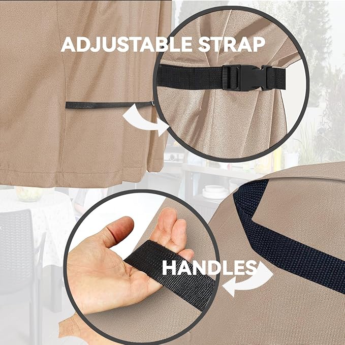 Outdoor Dining Cart Cover - Heavy Duty Waterproof Cover for Royal Gourmet Cart Flattop Worktable, Coverage Includes Outdoor Utility Cart,Tabletop Griddle and Propane Tank.Khaki