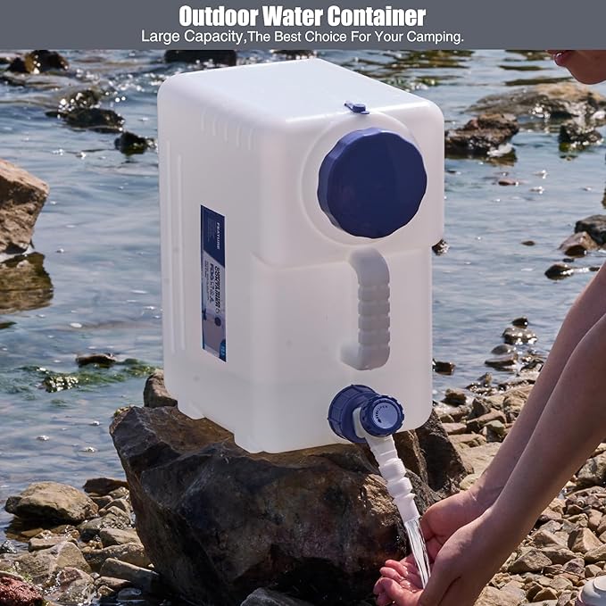 RedSwing 2 Pack 4 Gallon/15L Portable Water Container with Spigot, Water Storage Carrier for Camping Outdoor Hiking, BPA Free