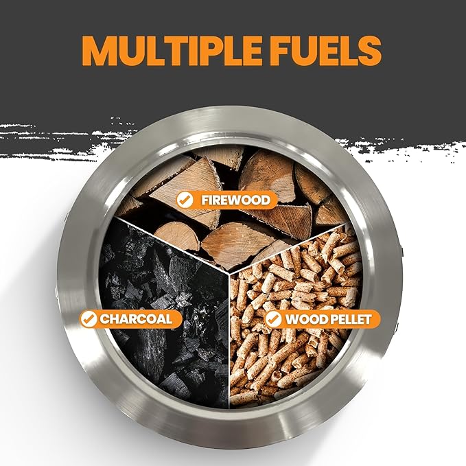 Smokeless Fire Pit for Outdoor Wood-Burning – Portable, Compact & Foldable Design for Camping, Bonfires, Tiny Cabin, Ventless Burn, Solo Pits, and Backyard Use – Stainless Steel, 17-Inch Slinky Stove