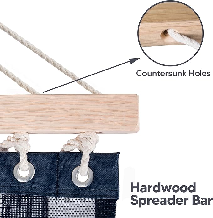 SUNCREAT Double Hammock with Stand Included, Outdoor Portable Hammock with Stand, Blue