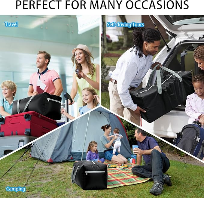 Foldable Duffel Bag 30" / 75L Lightweight with Water Rresistant for Travel-Black