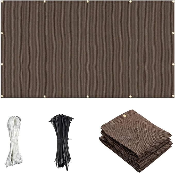 Cool Area Sun Shade Cloth with Grommets 11×15 FT Shade Panel Shade Tarp Screen Fabic for Outdoor Patio Pergola Cover Deck Garden, Brown (Customized)