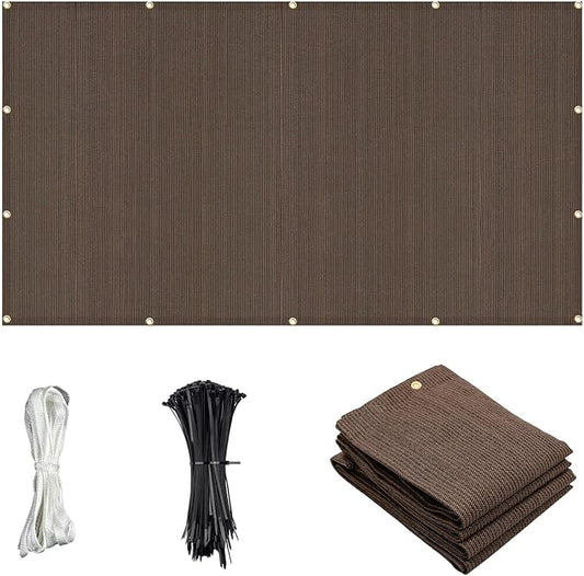 Cool Area Sun Shade Cloth with Grommets 12x12 FT Shade Panel Shade Tarp Screen Fabic for Outdoor Patio Pergola Cover Deck Garden, Brown