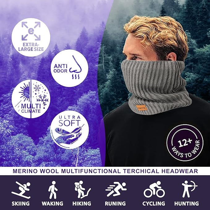 Winter Neck Gaiters & Ski Mask,Winter Fleece Neck Warmer Face for Men &Women Windproof Gift