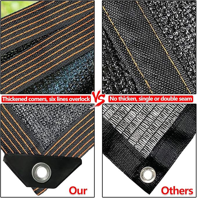 QLOFEI 4x12 FT Shade Cloth with Grommets, 90% Sun Shades Outdoor Patio Mesh Tarp, Easier to Hang Sun Protection Neting Cover -for Garden Greenhouse Pergola Lawn Kennel Chicken Coop