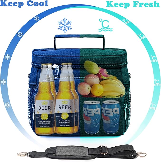 TuErcao Insulated Cooler Bag 6/24 Can Collapsible Leakproof Soft Sided Cooler for Car, Portable Foldable Small Ice Chest for Beach Camping Picnic Travel, 5/15qt Lunch Box for Men Work