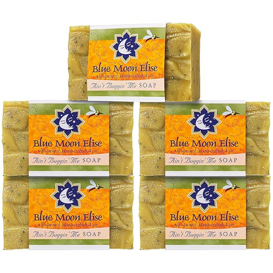 Ain't Buggin Me Citronella Soap - Natural Handmade Soap Made with Pure Citronella, Eucalyptus and Lemongrass Essential Oils - A Must-have for Camping and Outdoor Activities (5pk)