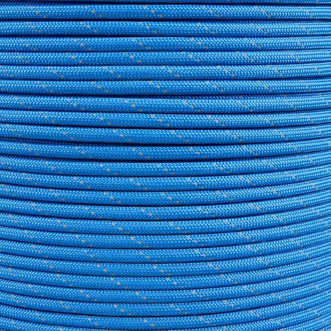 Paracord Planet Reflective 550lb Paracord – 7 Strand Type III Nylon Parachute Cord for Outdoor Visibility, Hiking, and Crafting – 30+ Colors and 4 Length Options