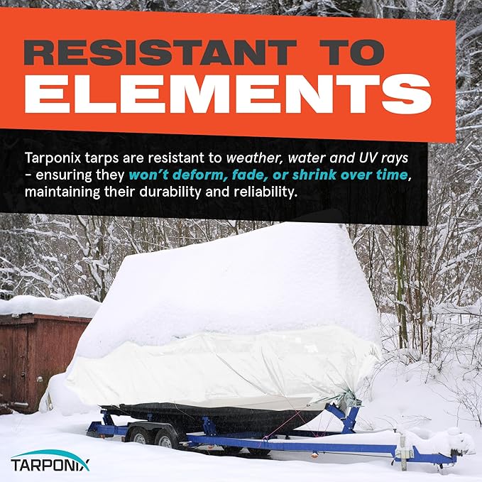 9' x 12' Extra Heavy-Duty White Poly Tarp – 12 Mil Thick, Waterproof, UV-Resistant Polyethylene with Reinforced Edges, Double-Stitched Hems, and Rustproof Grommets