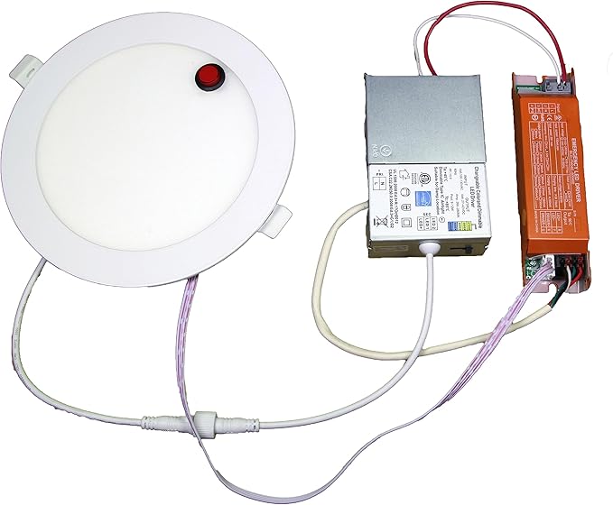 LED & Lighting Solutions LED 4" Dimmable, Ultra-Slim LED Recessed Downlight w/90 Min Emergency Battery Backup, 9w, CCT Selectable 2700K-6000K, 720 lumens, 80 CRI, UL/ETL/IC/Damp Rated, Energy Star