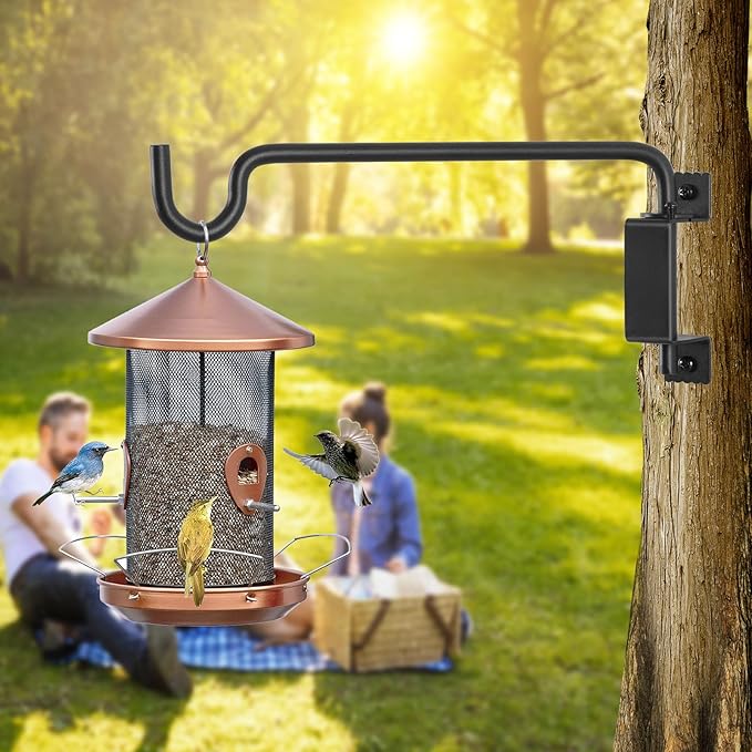 12" 360° Swivel Plant Hanger - Heavy Duty Solid Steel Wall Hook, 12-Directional Adjustable for Bird Feeders, Outdoor/Indoor Plants, Garden & Patio