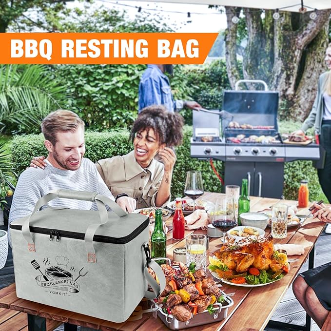 BBQ Blanket for Resting Meat,BBQ Blanket Meat Resting Bag,Reusable Smoker Grilling Meat Insulated Resting Bag for Outdoor Smoker and Grilling