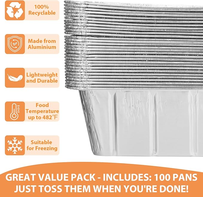 EWFEN 100 Pack Blackstone Griddle Accessories Grease Catcher Cup Liners, Aluminum Foil Drip Pan Disposable for 17" 22" 28" 36" Blackstone Griddle Drip Tray Holder Grill Rear Grease Cup Liners