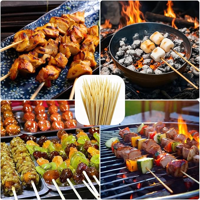 125 PCS 30-Inch Extra Thick 6.3mm Smores Sticks & Marshmallow Sticks for Fire Pit & Campfire – Heavy Duty Long Bamboo Skewers for Grilling, BBQ, Hot Dogs, Camping, and Plant Stakes – VESYMAN