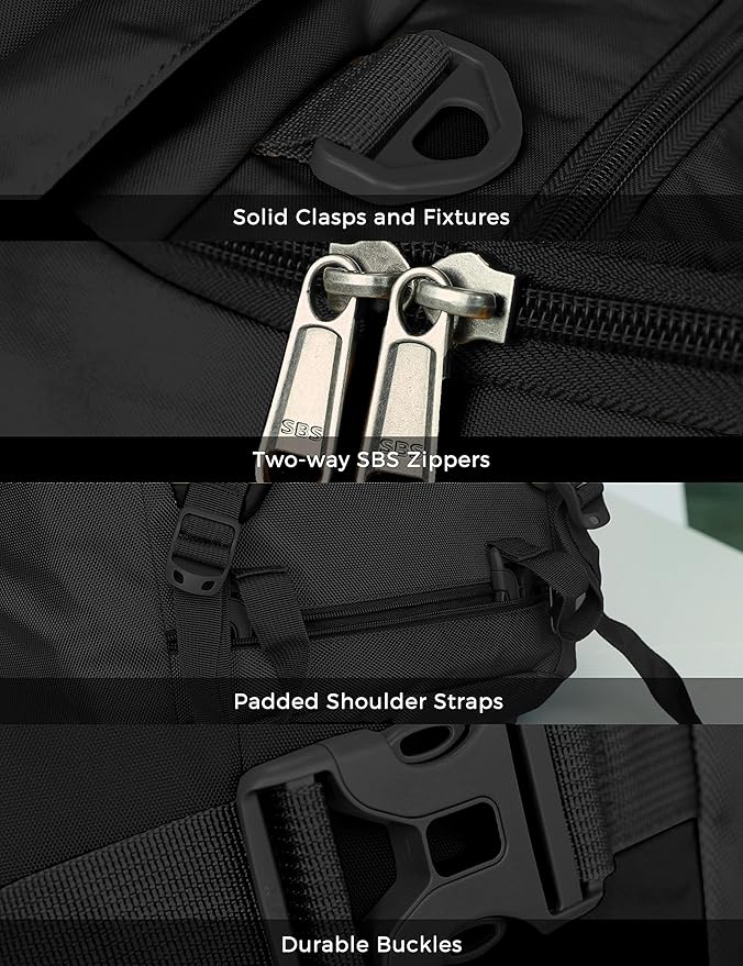 Ubon Large Duffel Bag Weekender Bags with Shoe Compartments 4-Way Sports Gym Backpack with Padded Straps Camping Traveling Duffle Bag