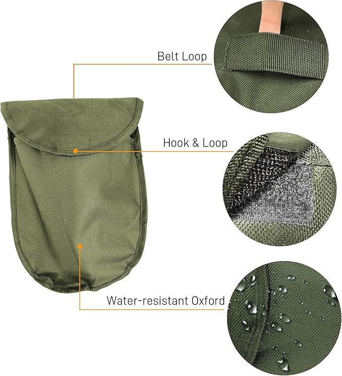 Mini Folding Camping Shovel, Lightweight Portable Small Tactical Survival Shovel, High Carbon Steel Military Shovel Entrenching Tool for Outdoor, Hiking, Digging, Backpacking, Car Emergency, Off Road