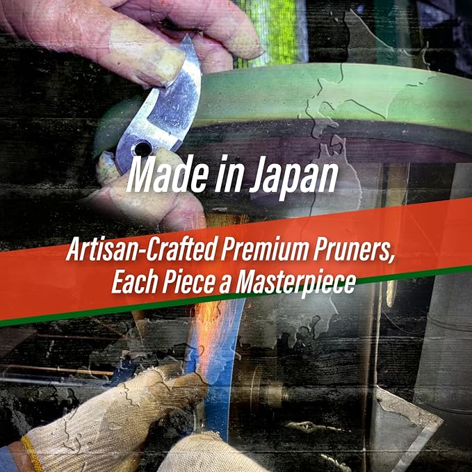 SUIZAN Bypass Pruning Shears 8” Forged Aluminum Handle - Professional Japanese Hand Pruners Garden Scissors Gardening Tools