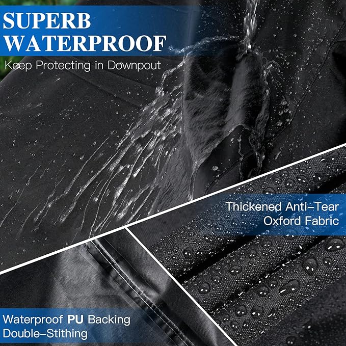 Outdoor Coffee Table Cover - Waterproof Rectangular Patio Coffee Table Cover (48L x 26W x 18H inches, Black) Outdoor Small Side Table Cover Patio Furniture Covers for Outdoor Furniture