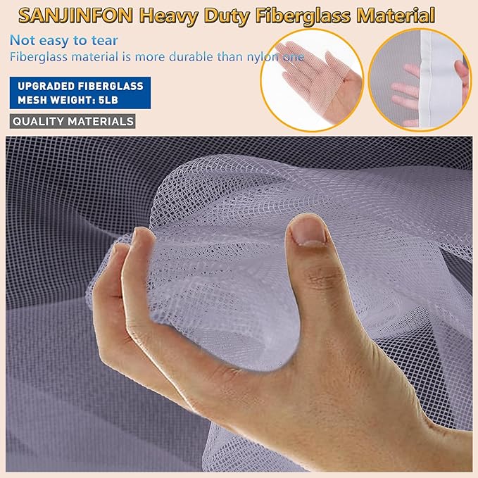 Magnetic Garage Door Screen Kit 12x7 FT White - Retractable Mesh Net Screen Door with Fiberglass Mesh for 1 Car Garage 12x7ft, Blocks Bugs & Provides Privacy - Perfect for Workshop Gym Patio