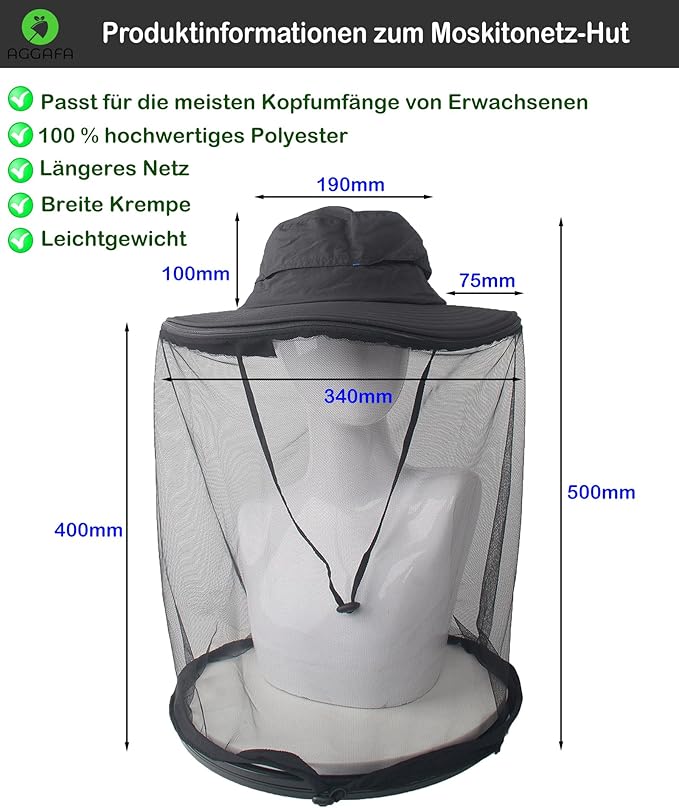 Mosquito Head Net Hat, Providing a Physical Barrier to Help Keep Mosquitoes and Bugs Away from Your Face