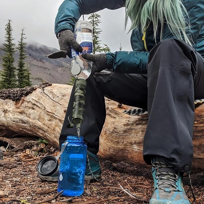 Membrane Solutions Straw Water Filter S1, NSF/ANSI 42&372&401 certificated, Survival Filtration Portable Gear, Emergency Preparedness, Supply for Drinking Hiking Camping Team Family Outing