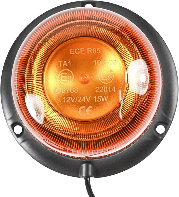 HQRP Amber Beacon Emergency Strobe Construction LED Lights Magnetic Mount, Flashing Caution Safety Warning LED Light for Vehicles, Truck, Golf Cart, Tractor, Postal Car, ATV, UTV, Snow Plow, Forklift