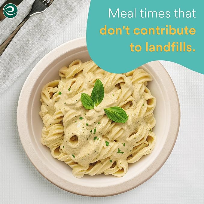 ECO SOUL 100% Compostable 9 Inch Paper Plates 1000 [8x125 Pc] Disposable Heavy Duty Eco-Friendly Sturdy Dinner, Wedding, Event Plates I Biodegradable Unbleached Sugarcane Eco Plates