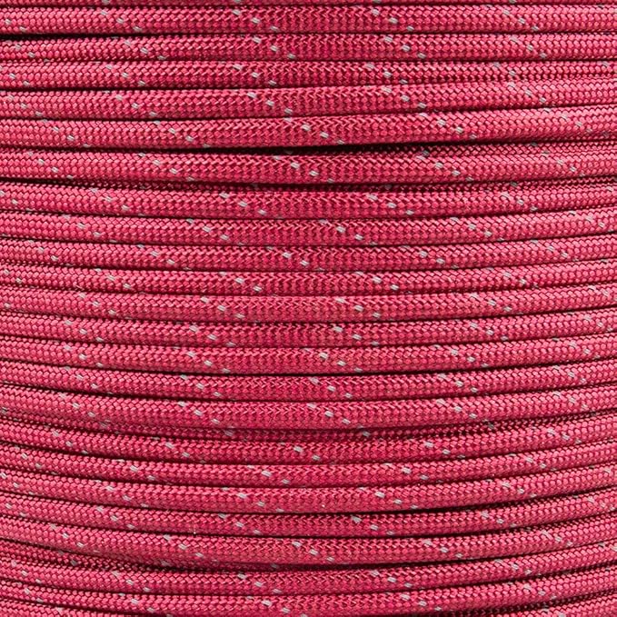 Paracord Planet Reflective 550lb Paracord – 7 Strand Type III Nylon Parachute Cord for Outdoor Visibility, Hiking, and Crafting – 30+ Colors and 4 Length Options