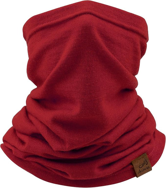 ACUSHLA 100% Merino Wool Neck Gaiter Ski Face Mask Scarf Neck Warmer for Men & Women All Weather