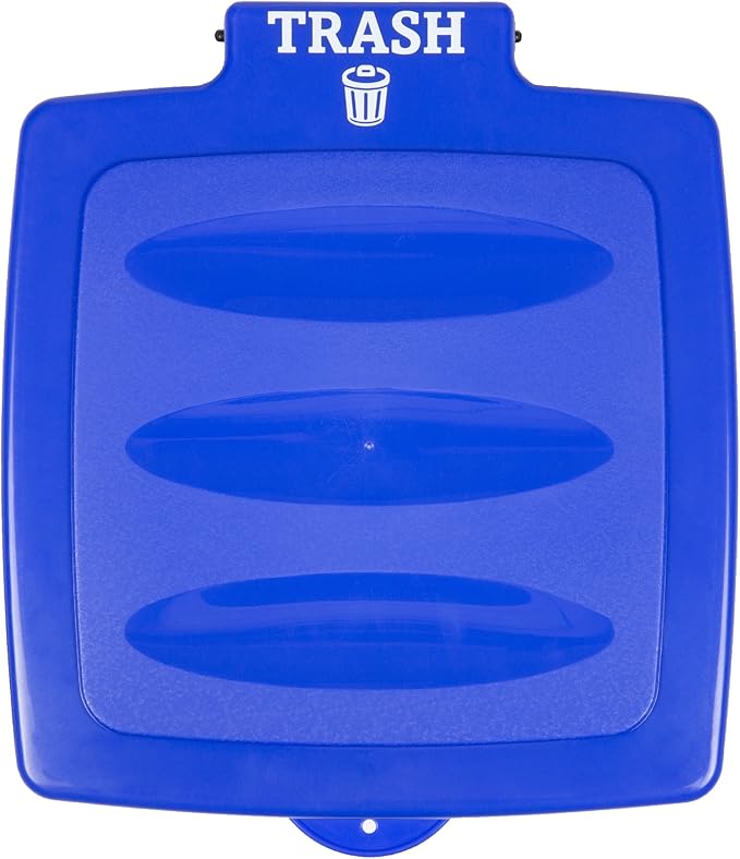 Wakeman Portable Trash Bag Holder - Collapsible Garbage Bin for Parties and Camping - 13-Gallon Plastic Can for Indoor and Outdoor Use (Blue/Black)