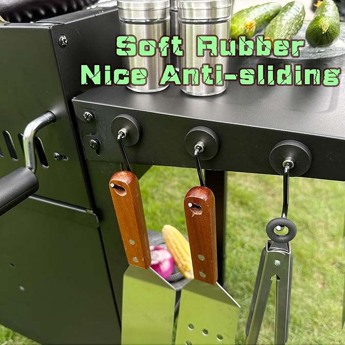 Smoker Grill Hooks 4 Pack Heavy Duty,Non-Slip Magnetic Hook for Grill Utensils,Strong Magnetic Hooks for Traeger Blackstone Pit Boss Camp Chef Z Grills BBQ Grill Accessories