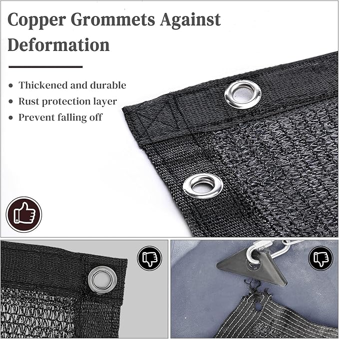 50% Shade Cloth for Garden, 10 x 20 FT Sun Shade Mesh Tarp with Reinforced Grommets, Durable HDPE Material Outdoor Shade Cloth for Plants, Greenhouse, Pergola and Backyard Patio Sunshade