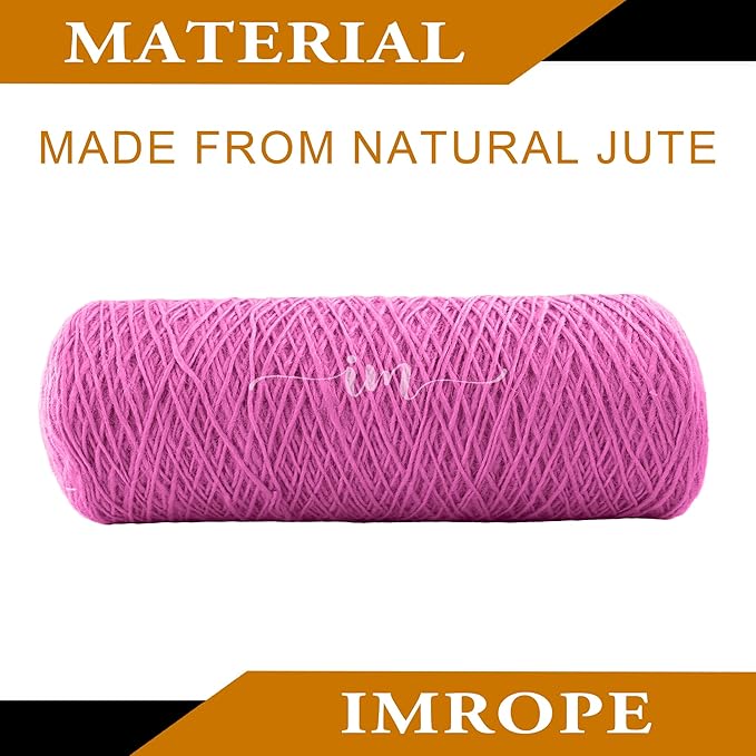 1mm x 1000 Feet Pink Jute Rope, Twine for Gardening Tomato Climbing Plant Tie Floristry Crafts Gift Wrapping Packing Decor