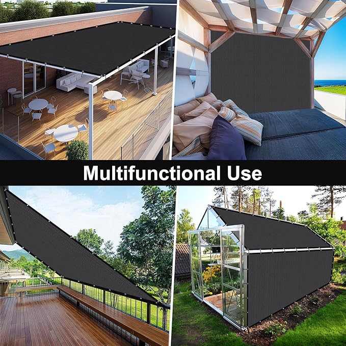 Artpuch 90% Sun Shade Cloth, 6 x 8 FT Pergola Shade Cover Canopy with Grommets, Sun Screen Fabric Tarp for Patio, Outdoor, Garden, Backyard, Dark Grey