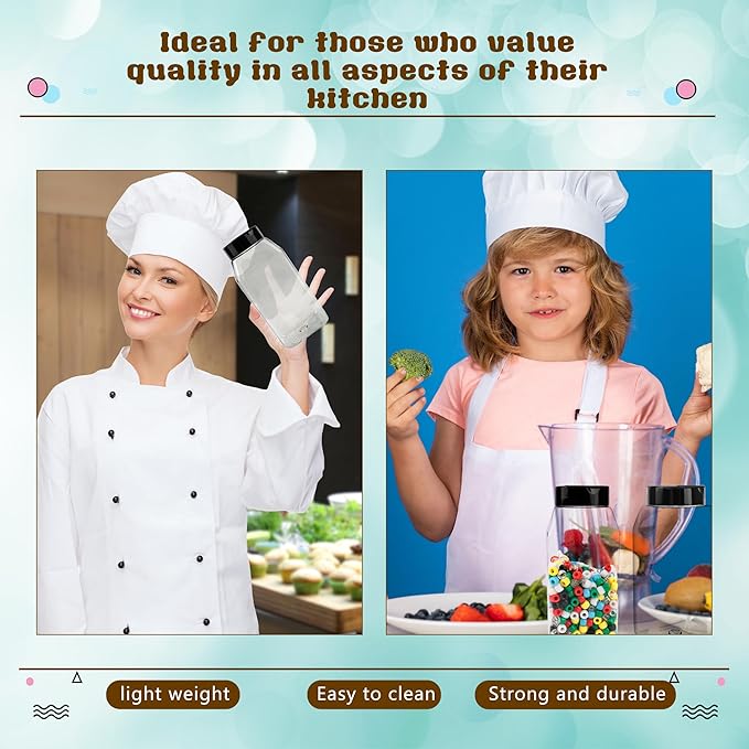 30 Pack 16 oz Plastic Spice Jars with Cap Clear Empty Square Plastic Bottle Containers with Lids Large Empty Powder Storage Container for Storing Spice Seasoning Powders