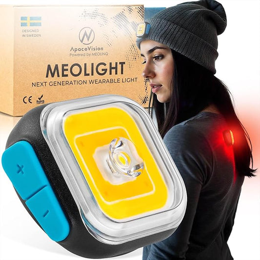 MEOLIGHT 500 Lumen Light for Running, Dogs, Walking - Wearable Flashlight Chest LED Safety Light for Dog Collars, Bike Tail Lights, Hiking, Camping - Reflective Accessories (1x Meolight)