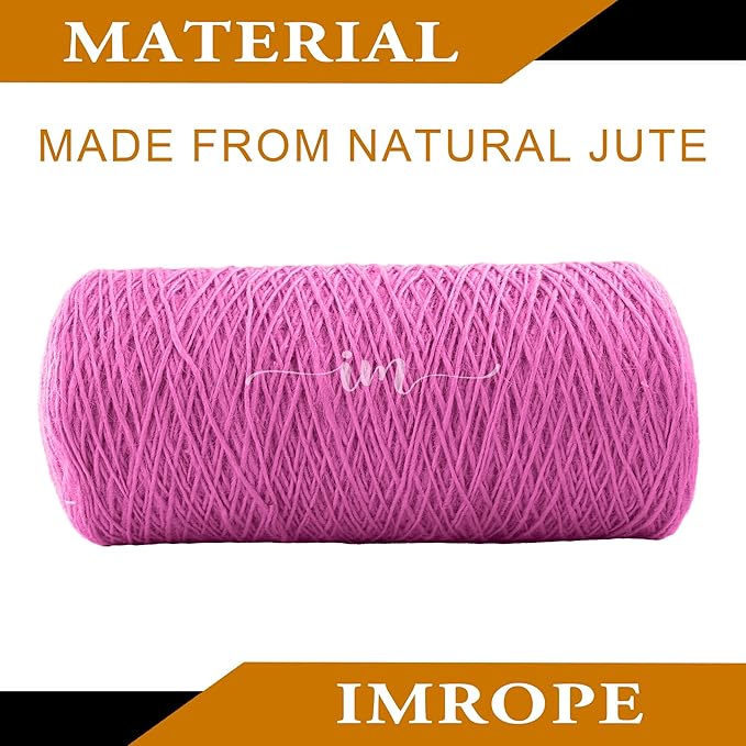 1mm x 2000 Feet Pink Jute Rope, Twine for Gardening Tomato Climbing Plant Tie Floristry Crafts Gift Wrapping Packing Decor