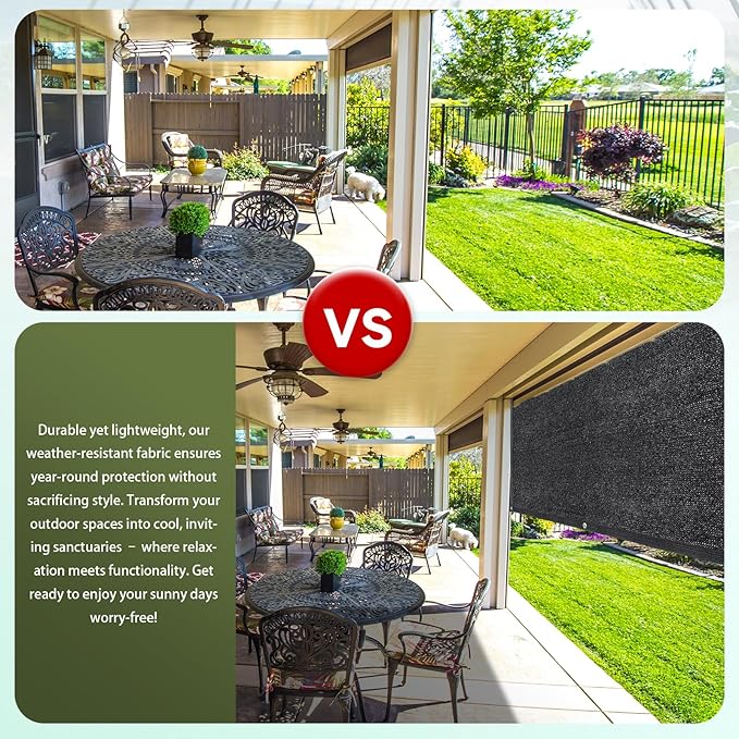 70% Black Shade Cloth, 10 x 10 FT Sun Shade Net with Grommets, Garden Sunblock Shade Cloth Shading for Greenhouse, Plant, Pergola, and Backyard Patio