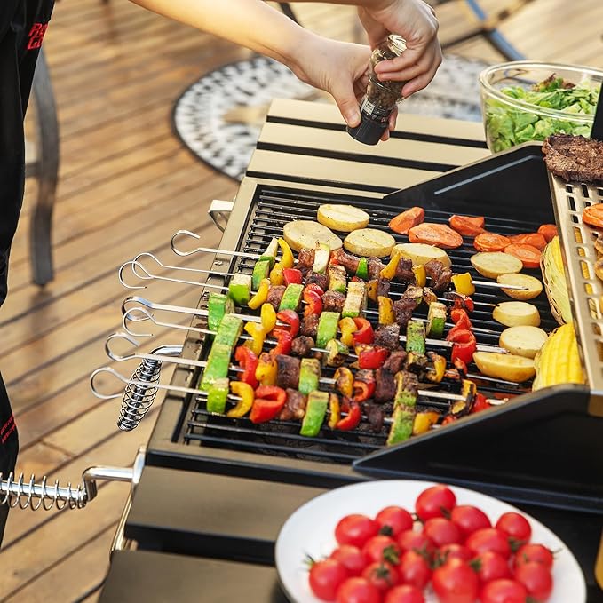 Royal Gourmet CD1824EC 24 Inch Movable Charcoal Grill with Cover, 490 Sq. In. Cooking Area, Outdoor Barbecue Grill with Foldable Side Tables for Outdoor Picnic and Camping Grilling, Black