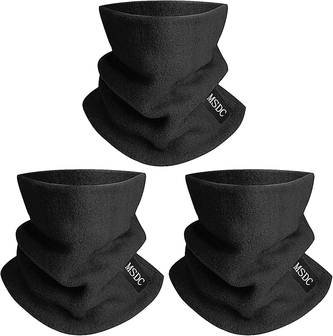 MSDC Neck Gaiters for Men 3 Pack,Neck Warmer Scarf Women Face Mask Covering for Cold Weather