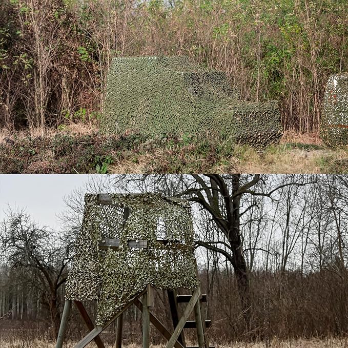 Camo Netting Camouflage Netting 20x20 10x20 10x10 Bulk Roll Burlap Camo Tarp Sunshade Net for Hunting Blind Dinosaur Birthday Jungle MilitaryTheme Party Decoration Camping Shooting