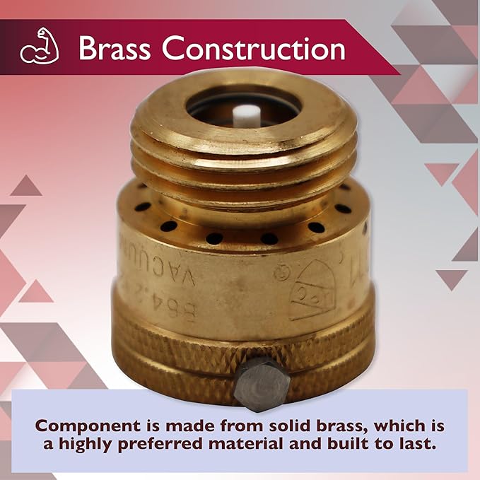 Vacuum Breaker 3/4 Inch Solid Brass Hose Bib Backflow Preventer for Garden Spigot RV Pack of 2