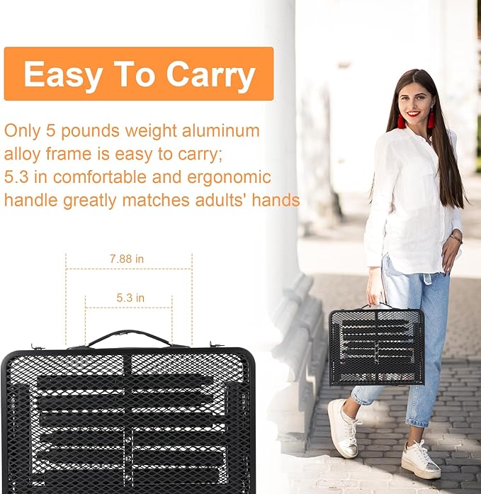 Camping Table Grill 4 Height Adjustable Small Folding 2FT Foldable Picnic Portable Grill Stand Mesh Outdoor Beach BBQ RV Black