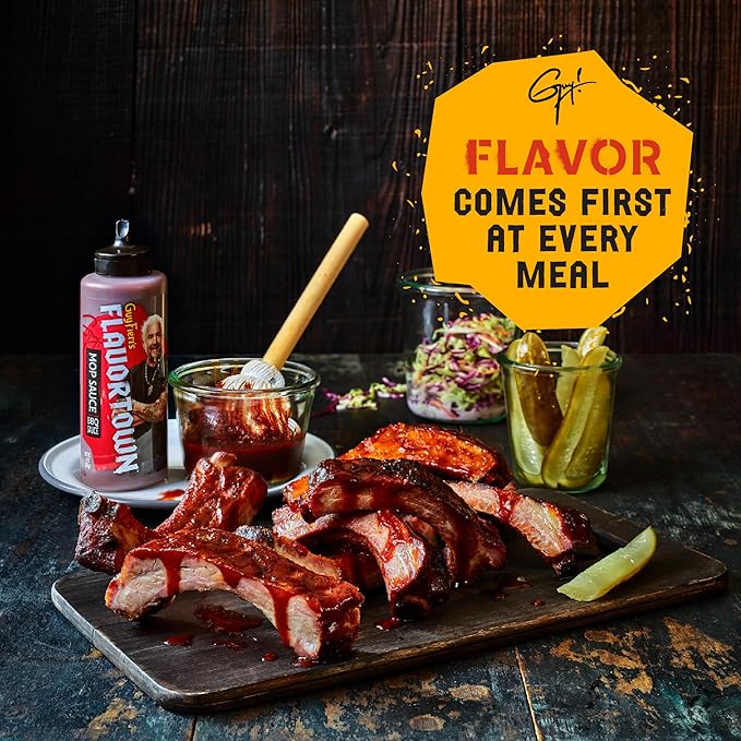Guy Fieri's Flavortown Mop BBQ Sauce - Moppin Barbecue Sauce, Beef Brisket Marinade, Sweet and Tangy, Great for Basting - 14 Ounce (Pack of 2)