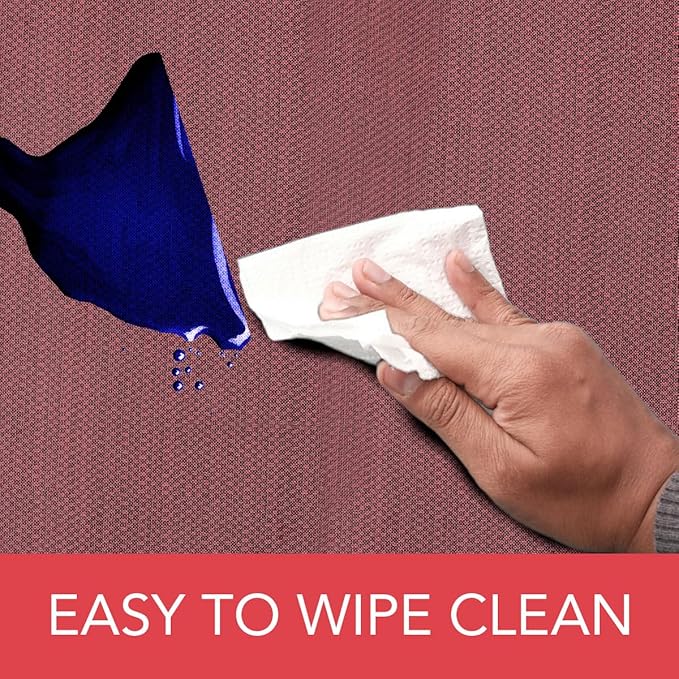 LAMINET Elastic Fitted Table Cover - Basketweave (RED) - Large Round - Fits Tables up to 45-56” Diameter