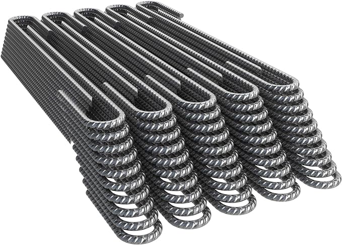 Vodaland Rebar Stakes J Hook Extra Heavy Duty 1/4 inch Coated Steel Ground Anchors with Chisel Point End (10)