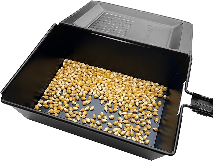Outset Non-Stick Popcorn Tray With Removable Handle For Grill, Stove and Campfire