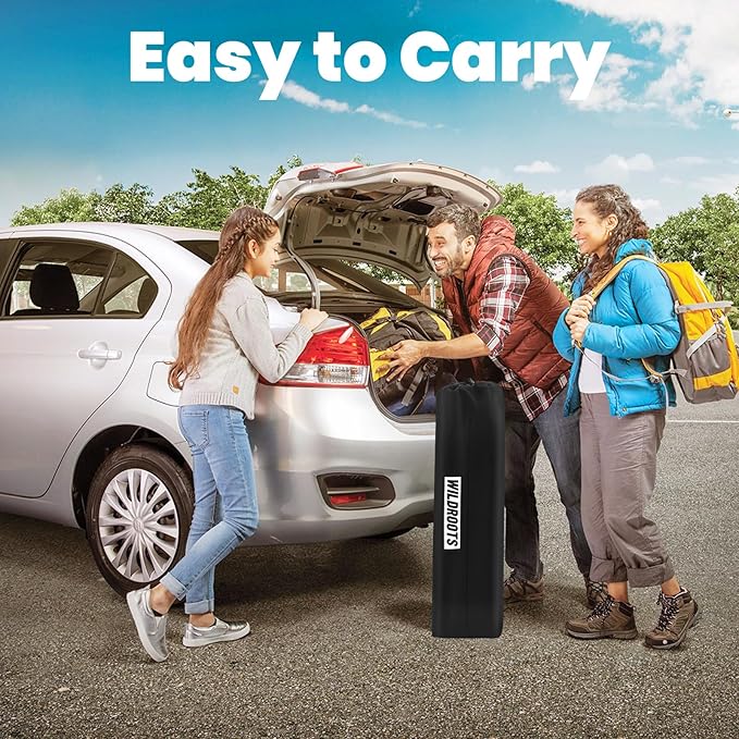 WILDROOTS Folding Camping Wood Grain Brown Table with Carry Bag, Lightweight Aluminum Table for Outdoor, Camping, Picnic, Cooking, Backyards, BBQ (L)